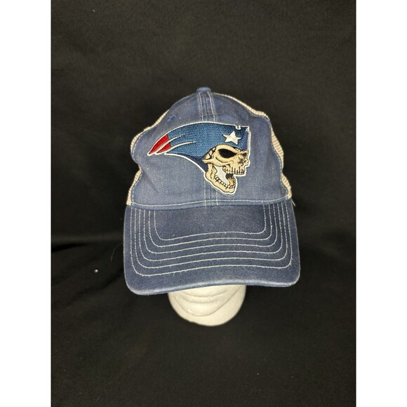 Comfort Colors Patriots Screaming Skull Hat Barstool Blue Tan NFL Football - Picture 1 of 5